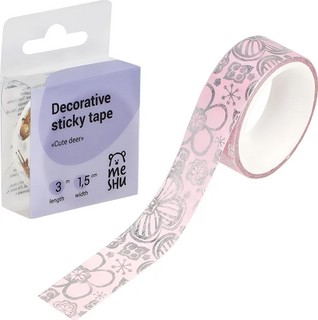 Декоративная клейкая лента 'Pink elegance' 1.5 см, 3 м, MESHU